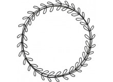 Stickdatei - Doodle Kreis Blätter blanko